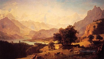  visto Pintura - Alpes de Berna vistos cerca de Kusmach Albert Bierstadt